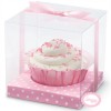 Caixa Cupcake Rosa Bolinhas